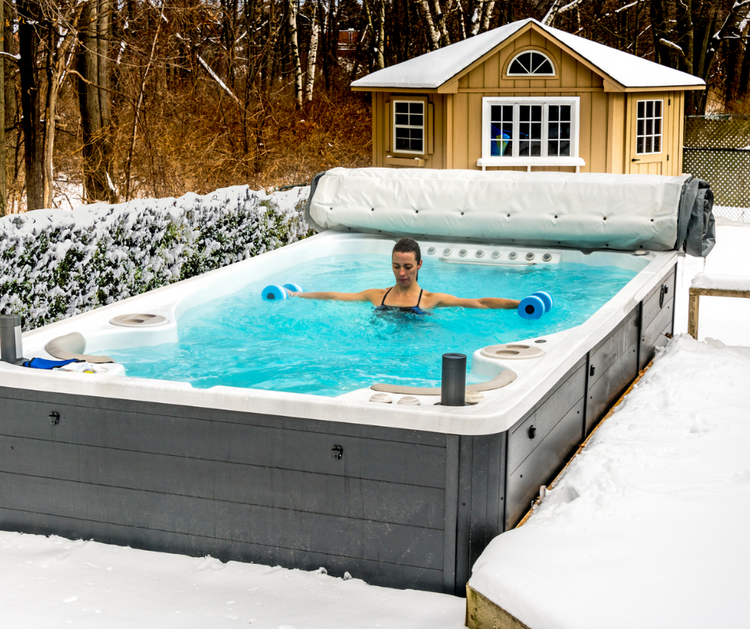 Woman exercising in Swim Spa 