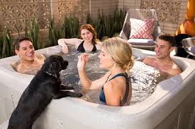 People enjoying a Plug & Play Hot Tub